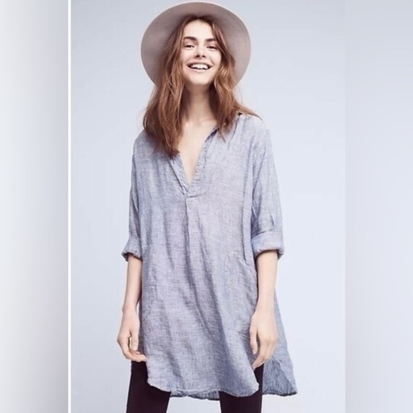 CP Shades Teton Linen Tunic in Lilac Size Medium - Picture 3 of 11